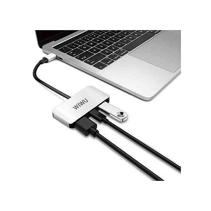 WiWu Alpha C2H 3 in One USB C to HDMI USB Adapter
